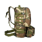 Рюкзак тактический камуфляжный армейский зеленый 56 литров з сумочками - изображение 3