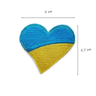 Шеврон 2 шт, нашивка на липучці Прапор України Серце, вишитий патч 6х6,5 см Stoffelly - зображення 3