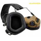 Навушники для стрільби Тактичні Активні Шумозахисні COYOTE EARMOR M31 Коричневий з можливістю підключення рації - зображення 2