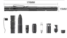 Тактическа ручка многофункциональная 6 в 1 для самообороны и кемпинга подарок для военного - изображение 6