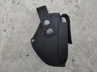 Кобура для ПМ Макарова поясная + шнур страховочный тренчик с чехлом подсумком под магазин Oxford чёрная KS - изображение 2