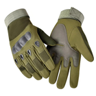 Тактические полнопалые перчатки (велоперчатки, мотоперчатки) Eagle Tactical ET-12 Green Размер L - изображение 1