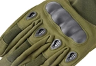Тактичні повнопалі рукавички (велорукавиці, моторукавиці) Eagle Tactical ET-12 Green Розмір L - зображення 3