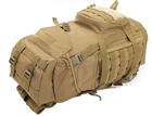 Рюкзак тактический MHZ A51 50 л, песочный - изображение 6
