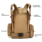 Рюкзак тактический с подсумками MHZ A08 50 л, песочный - изображение 6