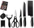 Набір кухонних ножів 7 штук з нержавіючої сталі EVERWEALTH Набір ножів з ножицями - зображення 1