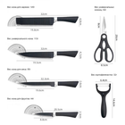 Набір кухонних ножів 6 штук з нержавіючої сталі Набір ножів з ножицями Bobssen ER-0238A - зображення 3