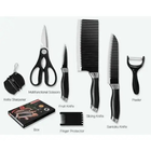 Набір кухонних ножів 7 штук з нержавіючої сталі EVERWEALTH Набір ножів з ножицями - зображення 3