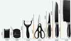 Набір кухонних ножів 7 штук з нержавіючої сталі EVERWEALTH Набір ножів з ножицями - зображення 4