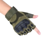 Тактические перчатки без пальцев, беспалые, Олива, размер XЛ (1907224202) - изображение 5