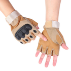 Тактичні перчатки без пальців, безпалі, Пісочні, розмір Л (1907224205) - зображення 3