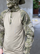 Рубашка мужская военная тактическая с липучками под шевроны ВСУ (ЗСУ) Убакс Турция XXL 6586 хаки - изображение 5