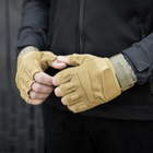 Тактические перчатки без пальцев HIMARS цвет бежевый Tactical Gloves PRO beige для ЗСУ ТРО ССО размер L - изображение 3