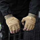 Тактические перчатки без пальцев HIMARS цвет бежевый Tactical Gloves PRO beige для ЗСУ ТРО ССО размер L - изображение 4