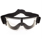 Захисні тактичні окуляри-маска на резинці з прозорими лінзами (SD_GL_01 Black) - зображення 4