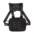 Тактическая нагрудная сумка жилет, разгрузочная (Черная) - изображение 6