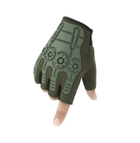 Перчатки беспалые тактические RUIN HAWK в стиле милитари зеленый L 01060