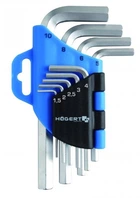 Набір коротких шестигранних Г-подібних ключів Hoegert, 1,5-10 мм, CrV, 9 шт. HT1W802