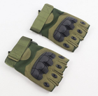 Тактические военные перчатки без пальцев олива M размер - изображение 3