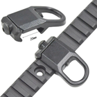 Антабка на планку Пікатінні з кріпленням на RSA-інтерфейс для носіння ременя зброї Clefers Tactical SW01 - Чорна (5002191) - зображення 3