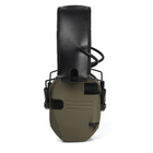 Активні стрілецькі навушники для військових, полювання Tactical Force Slim Green + Беруші (125980b) - зображення 6