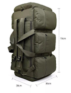 Велика тактична сумка-рюкзак на 90 літрів BT1-90 олива - зображення 4