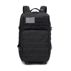 Рюкзак тактичний ANH 45л Чорний Black Military Tactical Backpack 40\50 - зображення 2