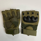 Тактические перчатки без пальцев Gloves HF 1 олива XL - изображение 2