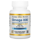 Омега 800, рыбий жир фармацевтической степени чистоты, 80% ЭПК/ДГК, 1000 мг, California Gold Nutrition, 30 капсул - изображение 1
