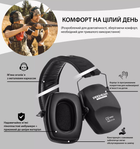 Захисні шумоподавлюючі навушники для стрільби та захисту органів слуху тактичні пасивні 26 дБ Prohear EM016 Black - зображення 5
