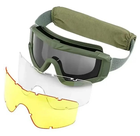 Окуляри тактичні захисні маска для Армії ЗСУ Attack 3 скла в комплекті колір олива - зображення 9