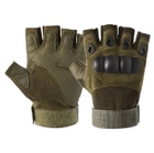Тактичні рукавички безпалі олива M - зображення 1