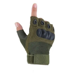 Тактичні рукавички безпалі олива M - зображення 3