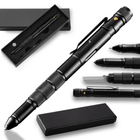 Ручка мультитул с ножом и фонариком RovTop многофункциональная Чёрные 0,5 мм