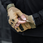 Тактические Военные Перчатки Без Пальцев Для Военных с накладками Койот Tactical Gloves PRO Coyot L Беспалые Армейские Штурмовые - изображение 4