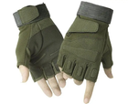 Перчатки армейские беспалые BlackHawk военные тактические без пальцев M Зеленые - изображение 1