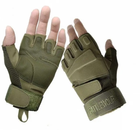 Перчатки армейские беспалые BlackHawk военные тактические без пальцев M Зеленые - изображение 3