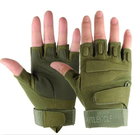 Рукавички армійські безпалі BlackHawk військові тактичні без пальців XL Зеленый - зображення 2