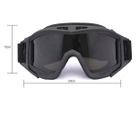 Тактические очки-маска армейские с двумя дополнительными линзами, чёрного цвета, TTM-09 №1 - изображение 5