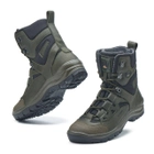 Берці зимові черевики тактичні чоловічі, туфлі тактичні чоловічі берці зимові, натуральна шкіра, розмір 45, Bounce ar. PI-SA-8245, колір хакі - зображення 5