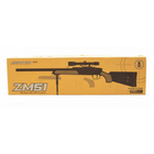 Страйкбольная Снайперская пневматическая винтовка CYMA ZM51С с пульками и прицелом Камуфляж - изображение 8