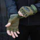 Перчатки Тактические безпалые с накладкою Хаки L SSpe1 275 - изображение 6
