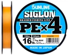 Шнур Sunline Siglon PE х4 300 м #2.0/0.242 мм 35 lb/15.5 кг Оранжевый (16580957)