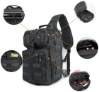Сумка-рюкзак тактическая MHZ A92 800D 20л., черная - изображение 8