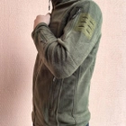 Кофта флисовая мужская военная тактическая с липучками под шевроны ВСУ (ЗСУ) 54 размер 8022 хаки - изображение 4