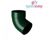 Колено (отвод) трубы одномуфтовое 67° RAINWAY 90 система Зеленое