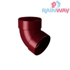 Колено (отвод) трубы двухмуфтовое 67° RAINWAY 130 система Красное