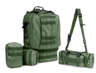 Рюкзак тактичний, військовий MT50, 50 л. з підсумками та MOLLE Green - зображення 3