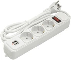 Сетевой фильтр PowerPlant 1.8 м 3 розетки 2 x USB JY-1054U/1.8 (PPSA10M18S3U)