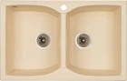 Кухонная мойка гранит GRANADO Cordoba ivory (1204) + сифон двойной для кухонной мойки Nova